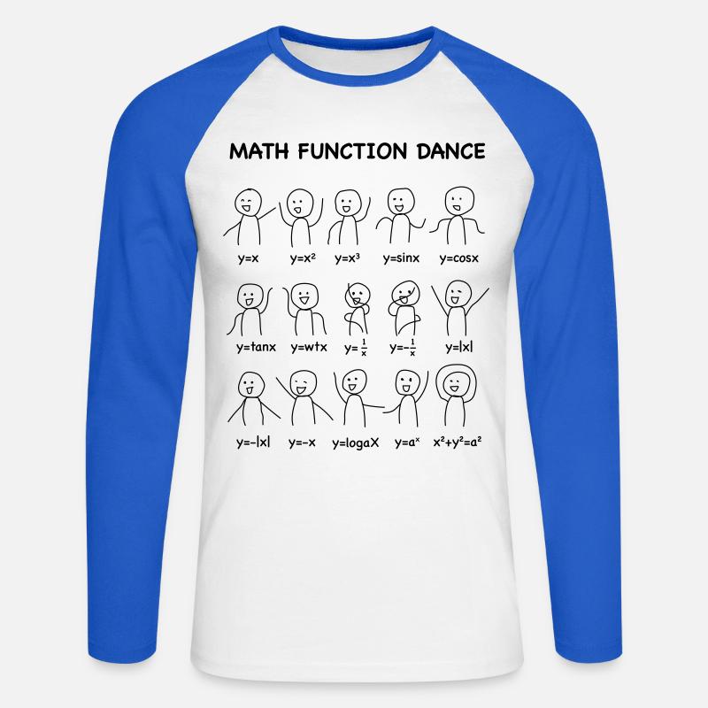 The 'Math Function Dance' (Nerd-Shirt) - Unisex Baseballshirt langarm - Weiß/Royalblau