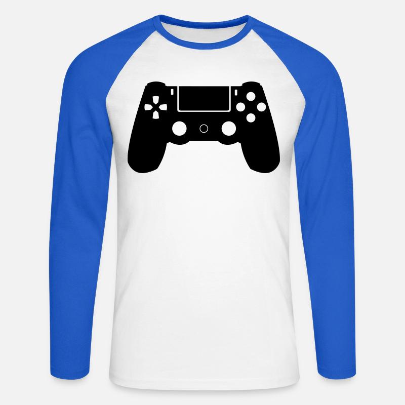 Controller - Unisex Baseballshirt langarm - Weiß/Royalblau