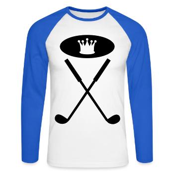 golfschläger - Unisex Baseballshirt langarm - Weiß/Royalblau - Vorne - Nik (191cm)