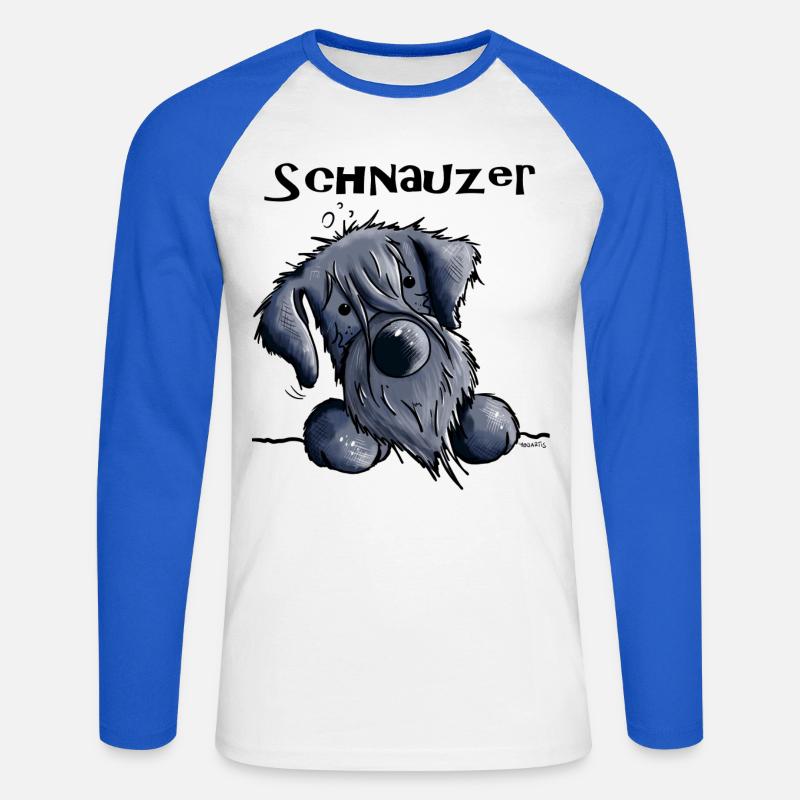 Süßer Schnauzer - Unisex Baseballshirt langarm - Weiß/Royalblau