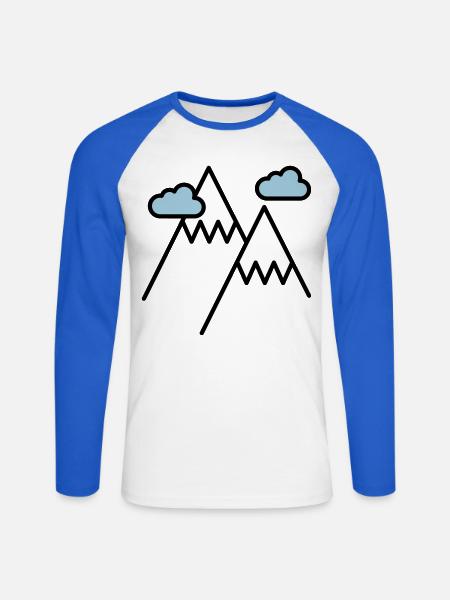 Der Berg ruft - Unisex Baseballshirt langarm - Weiß/Royalblau