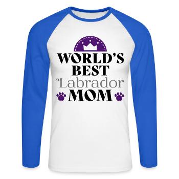 Labrador - Unisex Long Sleeve Baseball T-Shirt - white/royal blue - Front - Nik (191cm)