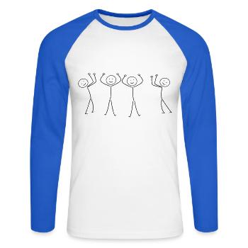 team - Unisex Long Sleeve Baseball T-Shirt - white/royal blue - Front - Nik (191cm)