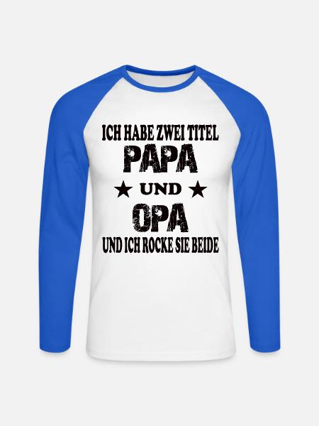 papa und opa - Unisex Baseballshirt langarm - Weiß/Royalblau