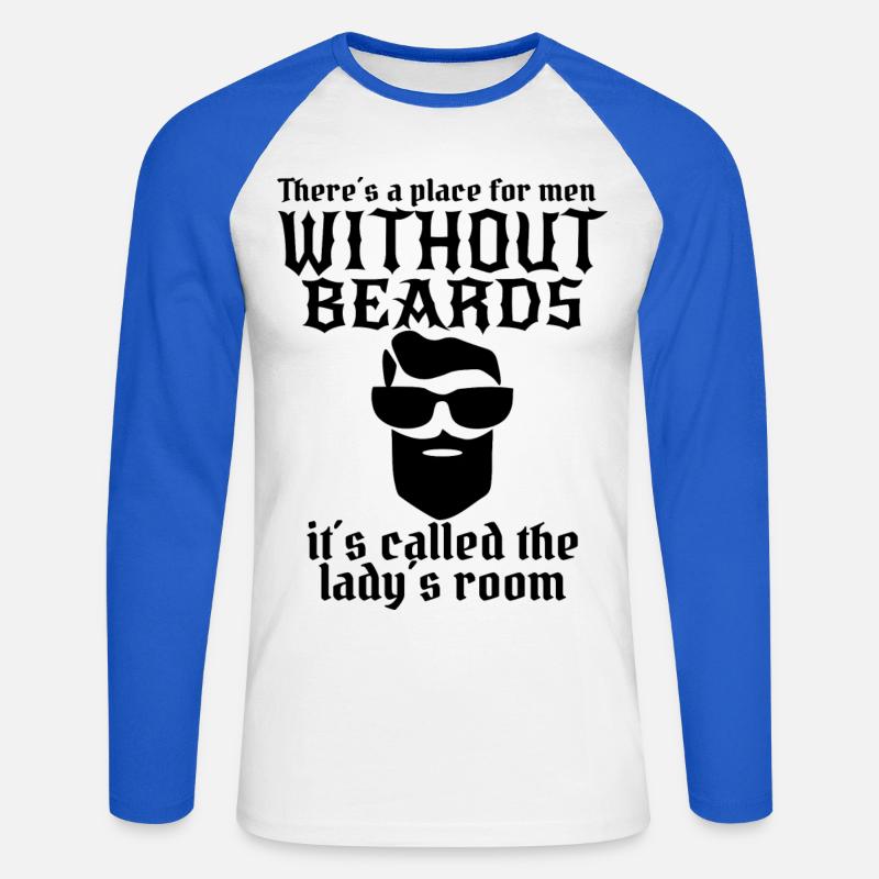 Mann mit Bart - Unisex Baseballshirt langarm - Weiß/Royalblau