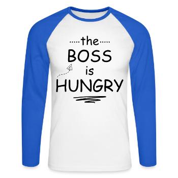 Baby is hungry - Unisex Long Sleeve Baseball T-Shirt - white/royal blue - Front - Nik (191cm)