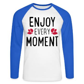 Des phrases drôles - T-shirt baseball manches longues Homme - blanc/bleu royal - Devant - Nik (191cm)