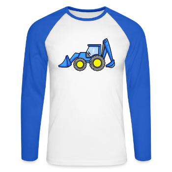 Chantier de chantier de dragage - T-shirt baseball manches longues Homme - blanc/bleu royal - Devant - Nik (191cm)