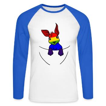 Koala LGBT Regenbogenfahne Gay Pride Gay - Unisex Baseballshirt langarm - Weiß/Royalblau - Vorne - Nik (191cm)