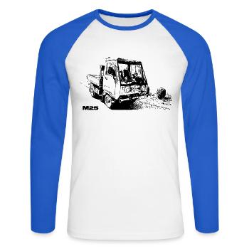 Multicar - Unisex Long Sleeve Baseball T-Shirt - white/royal blue - Front - Nik (191cm)