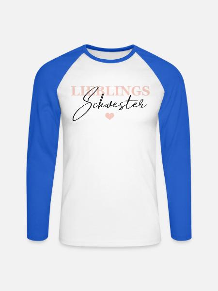 Lieblings Schwester - Unisex Baseballshirt langarm - Weiß/Royalblau