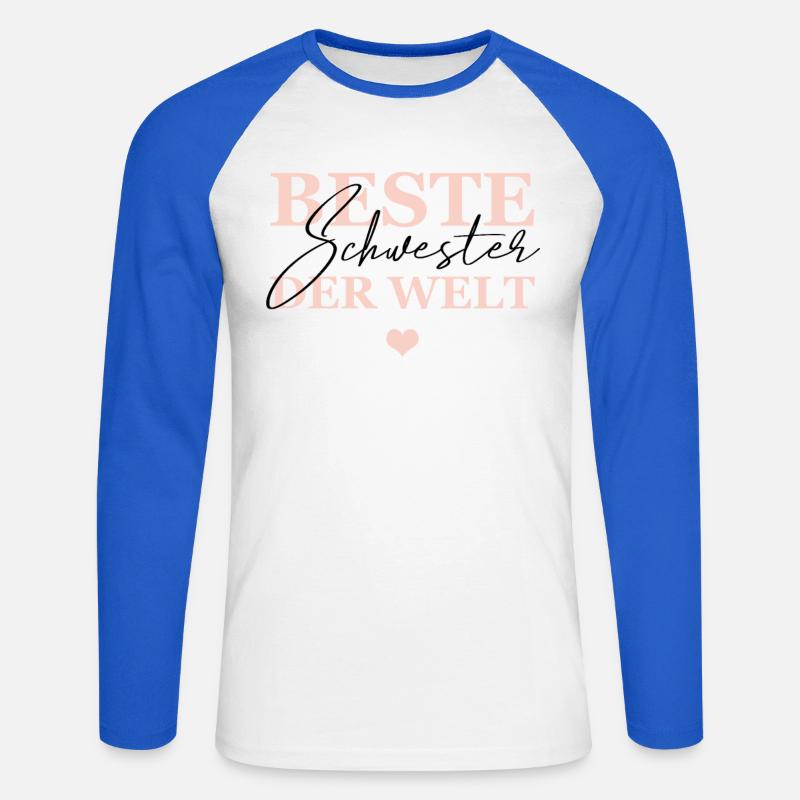 Beste schwester Der Welt - Unisex Baseballshirt langarm - Weiß/Royalblau