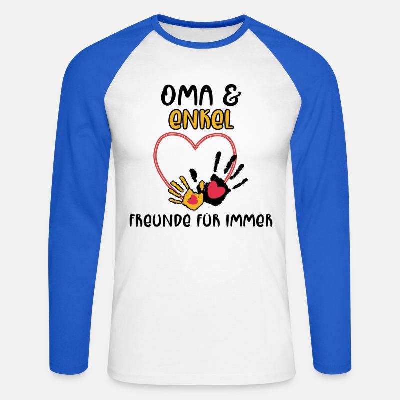 Großmutter Enkel Statement Oma - Unisex Baseballshirt langarm - Weiß/Royalblau