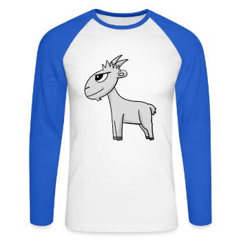 Ziege Ziegenbock Bock - Unisex Baseballshirt langarm - Weiß/Royalblau - Vorne - Nik (191cm)