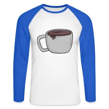Coffee coffee cup cup - Unisex Long Sleeve Baseball T-Shirt - white/royal blue - Front - Nik (191cm)
