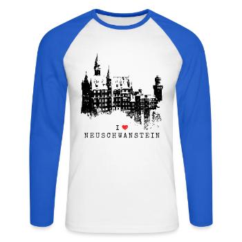 Neuschwanstein Germany Bavaria I Love Germany - Unisex Long Sleeve Baseball T-Shirt - white/royal blue - Front - Nik (191cm)