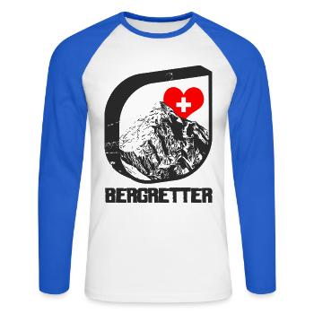 Bergretter - Unisex Baseballshirt langarm - Weiß/Royalblau - Vorne - Nik (191cm)