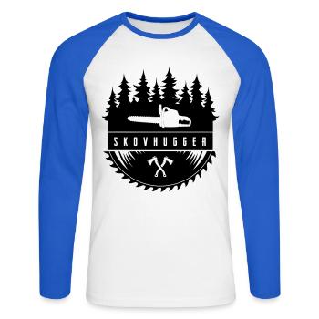 Lumberjack - Unisex Long Sleeve Baseball T-Shirt - white/royal blue - Front - Nik (191cm)