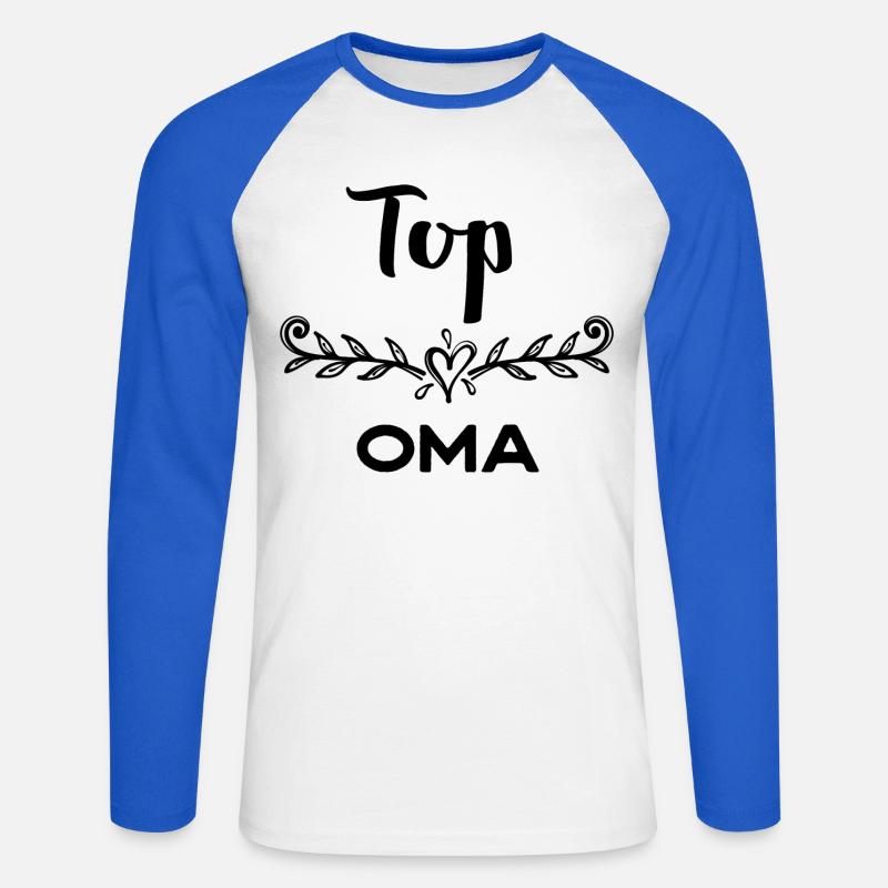 Oma Statement Großmutter Gratulation Superoma - Unisex Baseballshirt langarm - Weiß/Royalblau