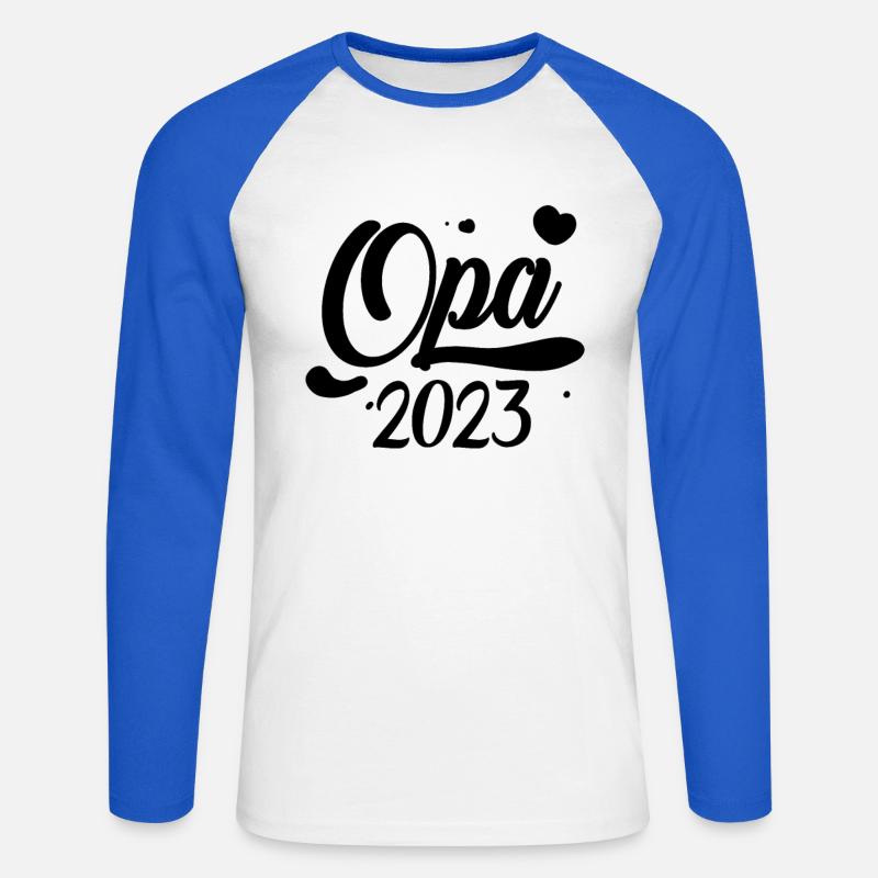 Opa 2023 loading - Unisex Baseballshirt langarm - Weiß/Royalblau