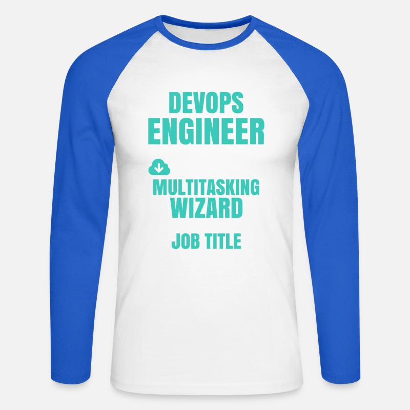 DevOps Engineer Multitasking-Assistent - Unisex Baseballshirt langarm - Weiß/Royalblau