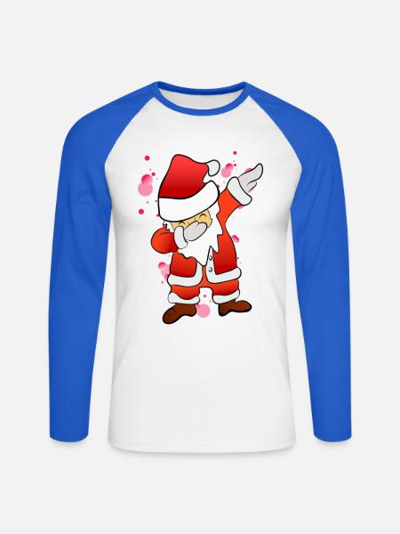 Dabbing Nicholas - Unisex Long Sleeve Baseball T-Shirt - white/royal blue