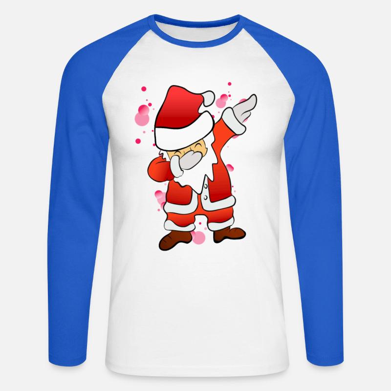 Dabbing Nicholas - Unisex Long Sleeve Baseball T-Shirt - white/royal blue