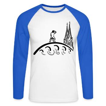 Regensburg Bruckmandl Kids - Unisex Baseballshirt langarm - Weiß/Royalblau - Vorne - Nik (191cm)