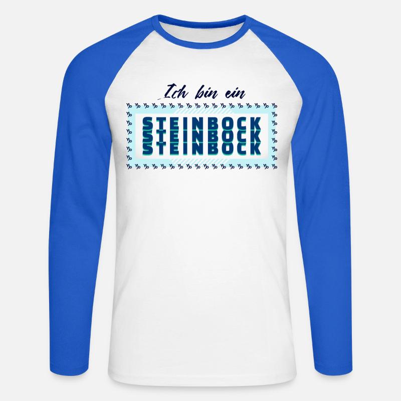 Tierkreiszeichen Steinbock Statement Horoskop - Unisex Baseballshirt langarm - Weiß/Royalblau
