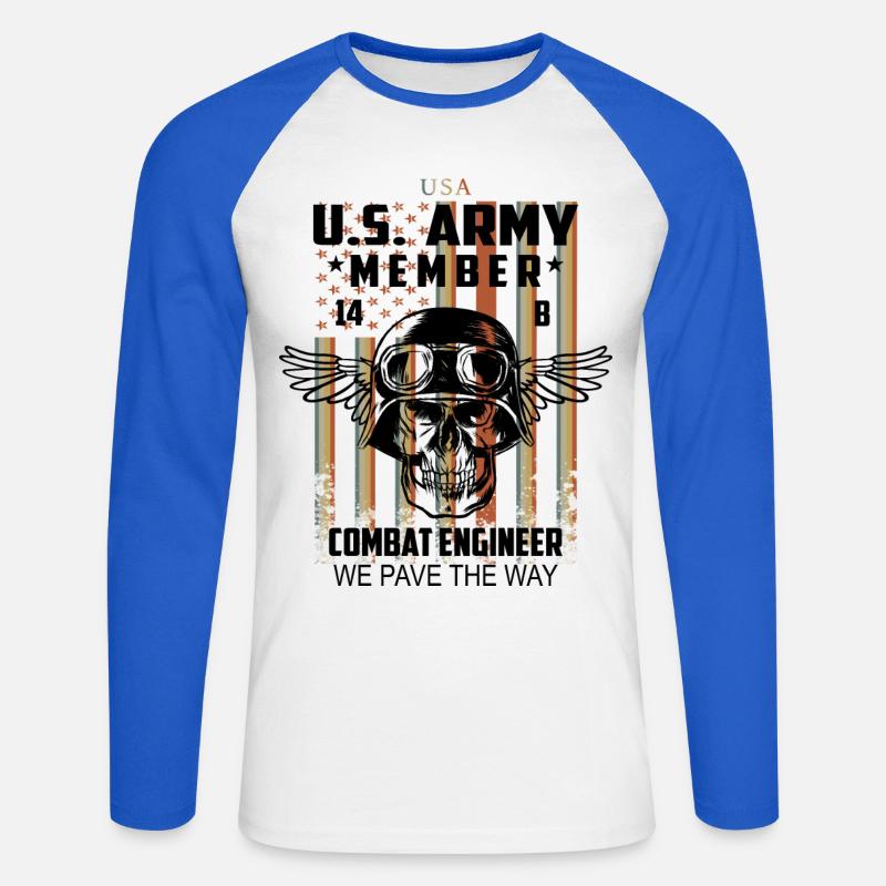 US Army Kampf Techniker - Unisex Baseballshirt langarm - Weiß/Royalblau