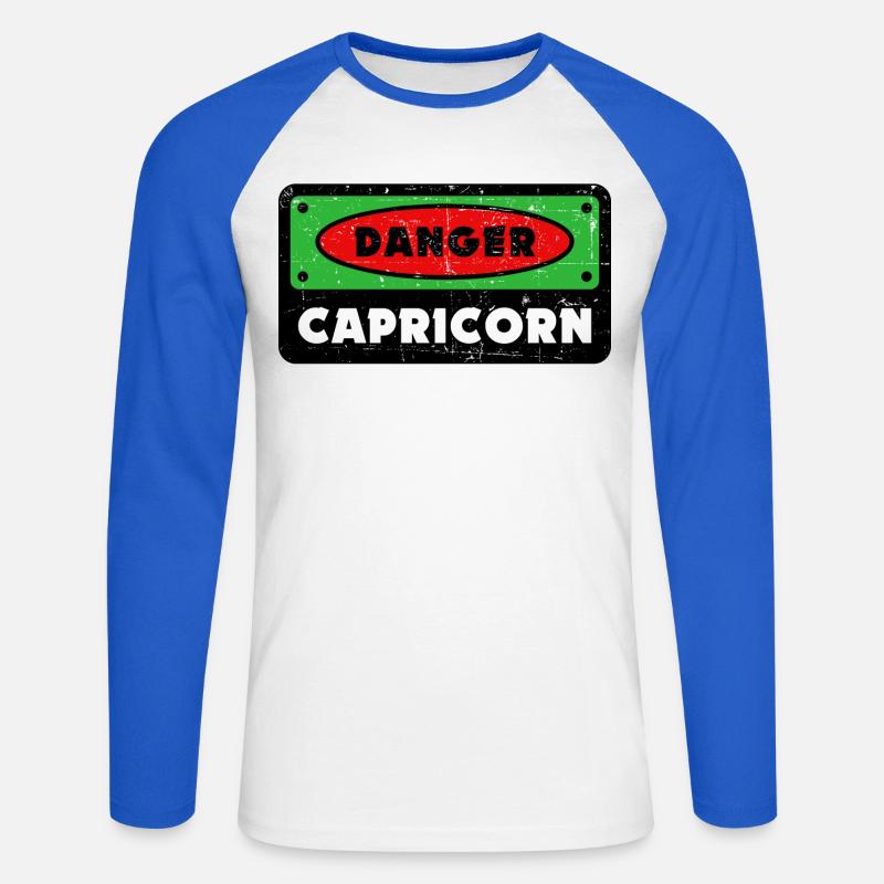 Cool Tierkreiszeichen Steinbock Statement Horoskop - Unisex Baseballshirt langarm - Weiß/Royalblau