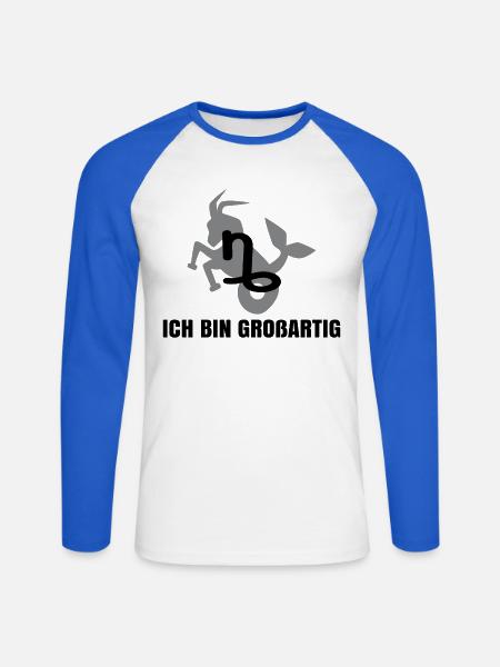 Astronomie Tierkreis Statement Steinbock Horoskop - Unisex Baseballshirt langarm - Weiß/Royalblau