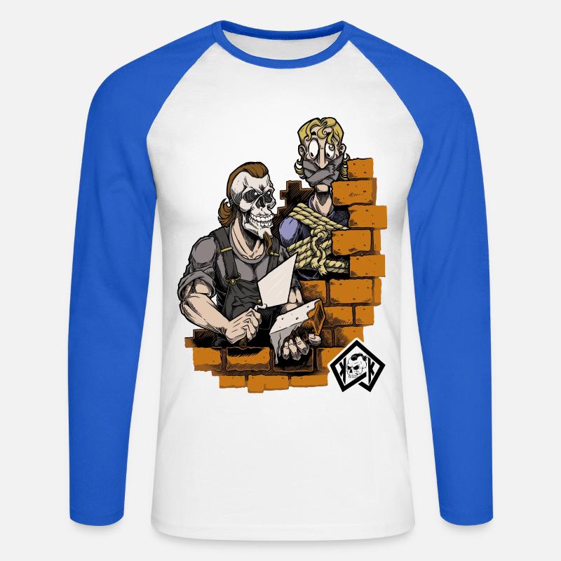 Bricklayer, master mason, craftsman, construction technician - Unisex Long Sleeve Baseball T-Shirt - white/royal blue