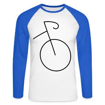 Die Leichtigkeit des Fahrradfahrens - Unisex Baseballshirt langarm - Weiß/Royalblau - Vorne - Nik (191cm)