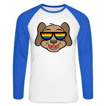 Cool Dog Lgbt Rainbow Lesbians Gay - Unisex Long Sleeve Baseball T-Shirt - white/royal blue - Front - Nik (191cm)