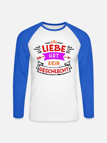Lgbt Gleichgeschlechtliche Partnerschaft Statement - Unisex Baseballshirt langarm - Weiß/Royalblau