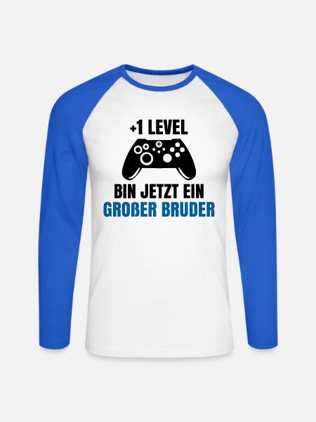Schwangerschaft Schwanger Babybauch Statement - Unisex Baseballshirt langarm - Weiß/Royalblau