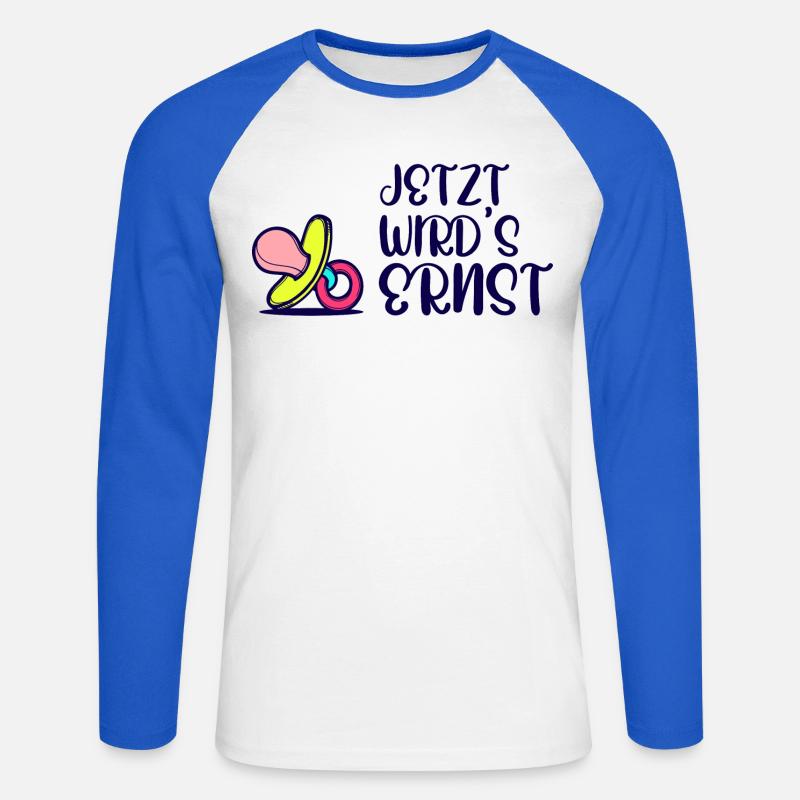 Elternschaft Eltern Geburt Statement Schwanger - Unisex Baseballshirt langarm - Weiß/Royalblau
