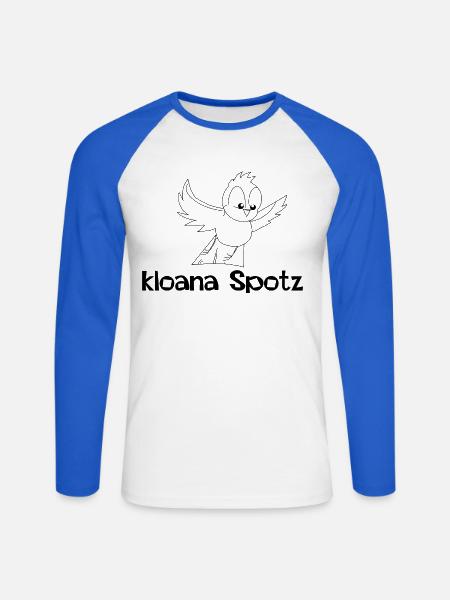 kloana Spotz-kleiner Spatz,Austrian dialect - Unisex Long Sleeve Baseball T-Shirt - white/royal blue