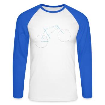 Radfahren, Zitate, Geschenkidee, Sportler - Unisex Baseballshirt langarm - Weiß/Royalblau - Vorne - Nik (191cm)