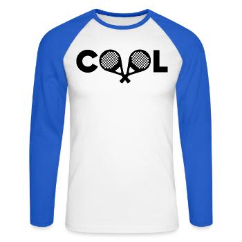 Cooler Spruch Padel Padelspiel Sportart Schläger - Unisex Baseballshirt langarm - Weiß/Royalblau - Vorne - Nik (191cm)