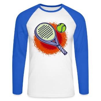 Racket Padel Training Sport Balls Leisure - Unisex Long Sleeve Baseball T-Shirt - white/royal blue - Front - Nik (191cm)