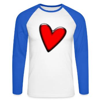 MAMA. MUTTERTAG. SCHÖNEN MUTTERTAG. ICH LIEBE DICH - Unisex Baseballshirt langarm - Weiß/Royalblau - Vorne - Nik (191cm)