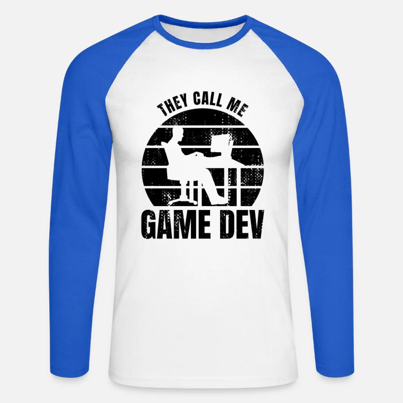Game Developer - Unisex Long Sleeve Baseball T-Shirt - white/royal blue
