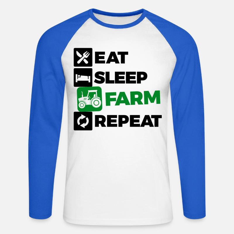 Kraftfahrzeug Traktor Statement Ackerbau Biobauer - Unisex Baseballshirt langarm - Weiß/Royalblau