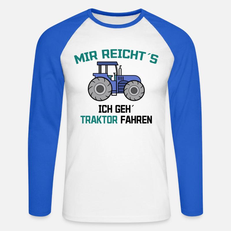 Traktor Statement Bauer Ackerbau Kraftfahrzeug - Unisex Baseballshirt langarm - Weiß/Royalblau