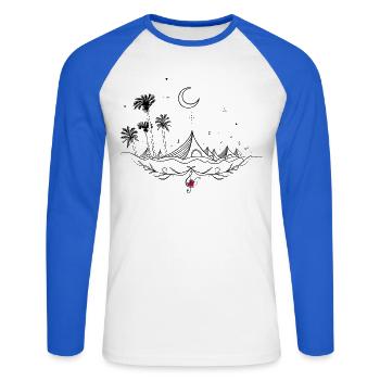 Music Festival Music Festival - Unisex Long Sleeve Baseball T-Shirt - white/royal blue - Front - Nik (191cm)