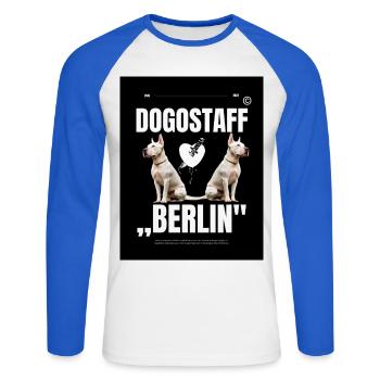 Dogostaff Berlin Duo - Unisex Long Sleeve Baseball T-Shirt - white/royal blue - Front - Nik (191cm)