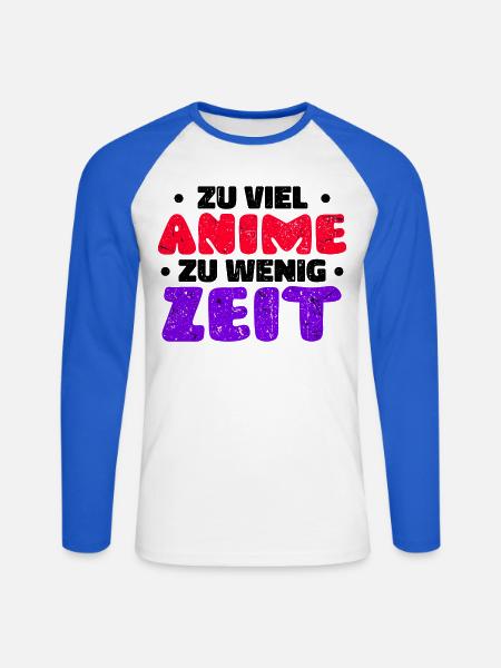 Japan Manga Anime Statement Comic Animation - Unisex Baseballshirt langarm - Weiß/Royalblau