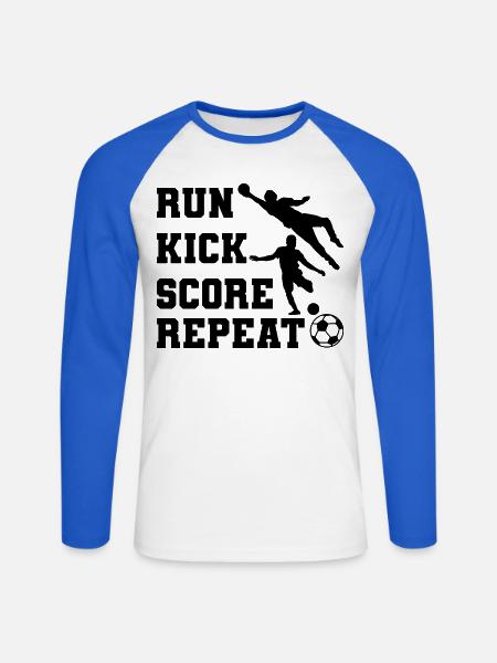 Motivation für Fußballspieler - Unisex Baseballshirt langarm - Weiß/Royalblau